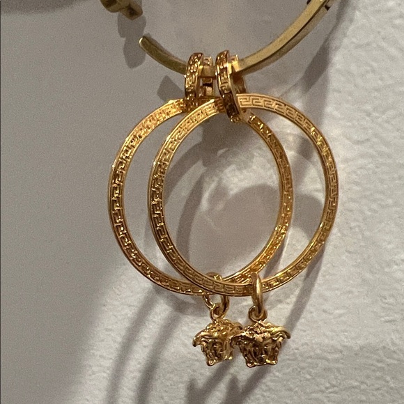 Versace Gold Medusa Hoop Earrings - Picture 8 of 12